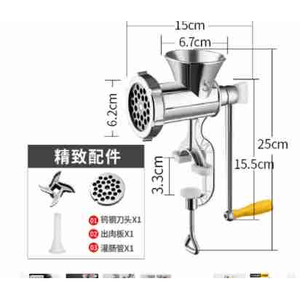 เครื่องบดเนื้อสแตนเลสแบบใช้มือหมุนสำหรับงานหนัก เครื่องบดผักแบบใช้มือหมุน เครื่องบดเนื้อแบบใช้มือหมุน - Product Image 3