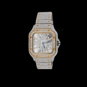 Montre SEIKO 10 personnalisable de luxe pour homme, bracelet en acier inoxydable, boîtier carré, cadran 41 mm, mouvement à quartz avec diamants Moissanite - Product Image 1