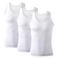 Sous-vêtement personnalisé pour homme, col rond, sans manches, polyester/coton, respirant, coupe ajustée