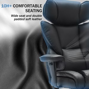 Sedia da Ufficio Ergonomica in Pelle con Schienale Alto, Poggiapiedi, Supporto Lombare, Altezza Regolabile e Poggiatesta per Gaming - Product Image 5