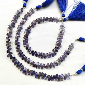 Gemas Naturales de Iolita Azul Fuego Zubeda, Corte Brillante, Cuentas Facetadas, Hilo de Gemas con Destello Azul, Cambio de Color, Certificado por Terceros - Product Image 2