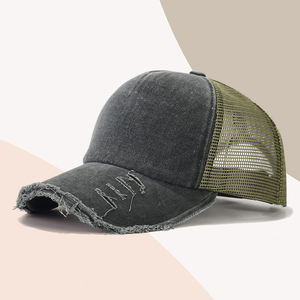 Casquette de baseball vintage délavée et vieillie de haute qualité, style streetwear, avec logo personnalisé, pour chauffeur de camionnette, en maille, vente en gros - Product Image 2