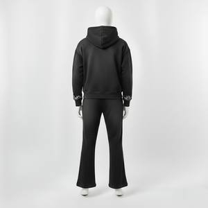 ชุดเซ็ตเสื้อฮู้ดดี้ผ้าฝ้ายคุณภาพสูงแบบสั่งทำพิเศษสำหรับผู้ชาย พร้อมกางเกงขายาวไซส์ใหญ่ ชุดเสื้อสเวตเชิ้ตและกางเกงวอร์มแบบฟอกสี ชุดแทรคสูทผู้ชาย - Product Image 2