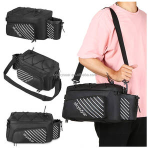 Bolsa de transporte de asiento trasero de bicicleta resistente al agua de poliéster 600D personalizada al por mayor - Product Image 6