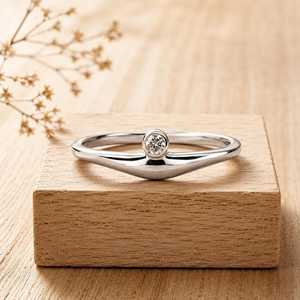Bague de fiançailles en or massif 10K 14K 18K avec diamant de laboratoire rond brillant de 0,02 ct certifié IGI, couleur E VVS - Product Image 1