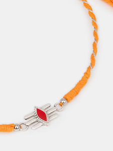 Bracelet Rakhi unisexe plaqué argent Seaila avec inscription « Bond of Love » – Élégant cadeau Raksha Bandhan pour frère, produit en gros - Product Image 2
