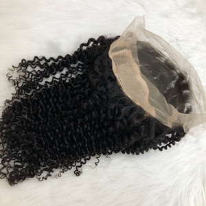 Perruque frisée profonde 13x4 # 1b-cheveux bouclés vietnamien-couleur naturelle-cheveux Remy prix de gros - Product Image 2