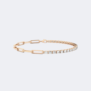 2.60CTW Emerald Bar-<b>Set</b> Diamond Tennis Bracelet - Product Image 6