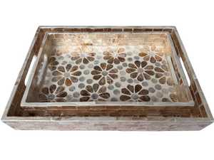 Ensemble de plateaux en nacre pour le Ramadan, avec incrustation MOP, classique, pliable, durable, pour salon - Product Image 5