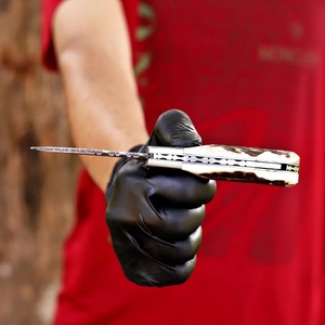 Couteau pliant de camping en acier Damas, outil de survie et de chasse en plein air, origine Pakistan, vente en gros, couteaux de poche avec étui en cuir - Product Image 6