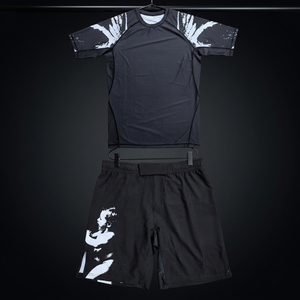 Custom Men MMA Rash Guard and Fight <b>Shorts</b> Set Sublimation Print No Gi Jiu Jitsu <b>Grappling</b> Training Uniform - Product Image 4