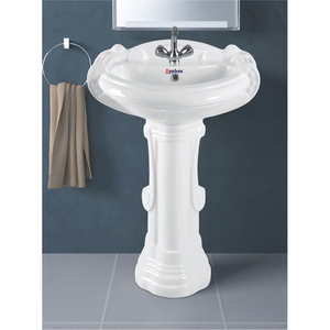 Fournisseur et exportateur de premier plan vendant des lavabos en céramique blanche élégants avec piédestal pour les acheteurs en gros - Product Image 1