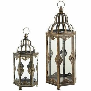 Iron <b>Lantern</b> With Intricate Floral Cutouts For Home Decoration Heat Resistant <b>Candle</b> Holder - Product Image 5