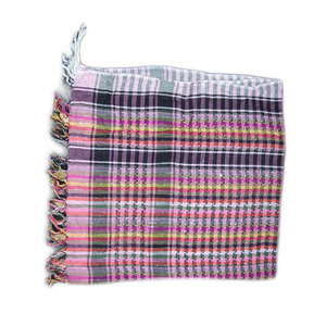 Écharpe Keffiyeh Shemagh en coton de qualité supérieure, tricotée à la main, pour hommes, motif carré traditionnel Arafat, à carreaux religieux - Product Image 3