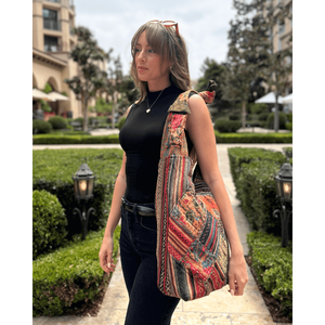 Borsa Hobo Trapuntata con Patchwork per Donna - Product Image 4