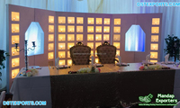 Superbe décoration murale de bougies pour scène de Walima musulmane, toile de fond murale de bougies pour scène de mariage royal, USA
