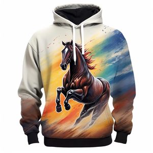 Sudadera con Capucha con Estampado de Caballo, Unisex, Informal, de Invierno, Tejida, con Bolsillo, Corte Holgado, Diseño de Impresión Digital 3D, Estilo Harajuku - Product Image 6