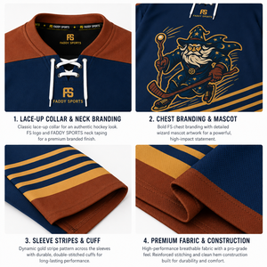 Maillot de hockey sur glace personnalisé par sublimation, uniforme de hockey professionnel à lacets, équipement de sport respirant de haute qualité pour l'entraînement d'équipe - Product Image 4