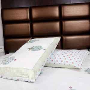 Parure de lit de luxe en coton 100% imprimé à la main, 200 fils, douce, respirante, motif floral Aqua Mughal Butta Boho, écologique, pour printemps et hiver - Product Image 2