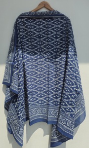 Hand Block Print Cotton <b>Sarong</b> Pareo Indigo Ikat Leopard Paisley Beach Wrap Women 1 Boho <b>Bikini</b> Cover Lightweight Resort Wear - Product Image 5