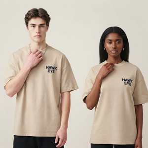 เสื้อยืดคอกลมโอเวอร์ไซส์พรีเมียมสำหรับผู้หญิงและผู้ชาย น้ำหนักเบา สวมใส่สบาย รับปักลายตามสั่ง สั่งซื้อจำนวนมาก - Product Image 5