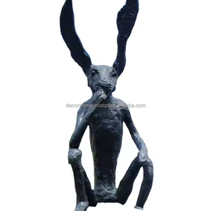 Animal de conejo de aluminio decorativo de mesa para decoración del hogar hecho a mano personalizado por Decor IMPEX - Product Image 4