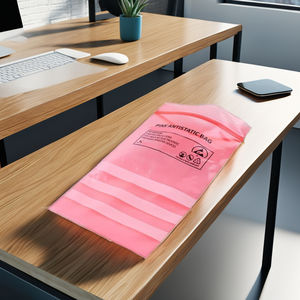 Sacs à fermeture éclair antistatiques LDPE conformes aux normes ESD avec design imprimé en gravure pour l'emballage de composants et de pièces électroniques - Product Image 1