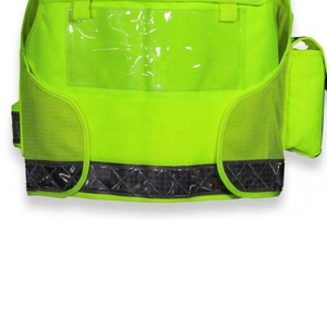 Chaleco de seguridad reflectante de alta visibilidad para hombre, transpirable, con cuello en V, informal, con bolsillos, ropa de abrigo de verano, color verde - Product Image 2