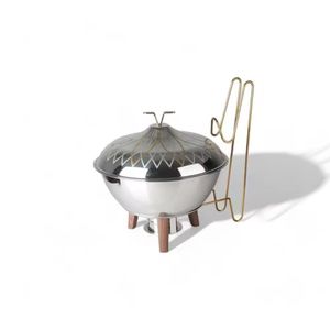 Recipiente para Calentar Comida de Acero Inoxidable con Lámpara de Calor, Calentador de Comida Redondo para Buffet, Juego de Servicio para Buffet de Hotel y Restaurante - Product Image 3