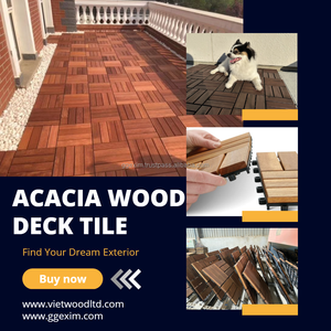 Viet Wood Vietnam - Baldosas de Madera de Acacia para Terraza Exterior, Antideslizantes, Impermeables, Contemporáneas, con Acabado Mate 5+ - Product Image 5