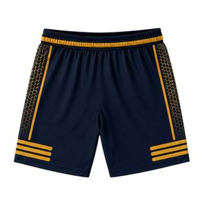 Men's Basketball Shorts Blue Gold Sublimated Quick Dry <b>Athletic</b> Sportswear Team Uniform for Practice Game Day - Product Image 2
