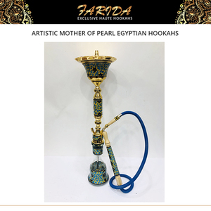 Best Quality Luxury Egyptian Artistic Mother of Pearl & Stainless Steel Gold Plated Decorative <b>Hookahs</b> at Wholesale Market Price - Product Image 4