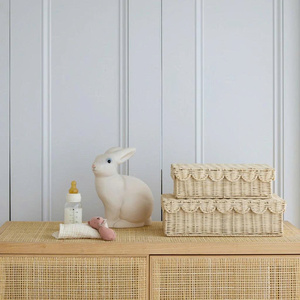 Handwoven Natural Rattan <b>Basket</b> with Lid <b>Wicker</b> <b>Storage</b> Organizer Box Eco Friendly Home Decor Manufacturer OEM - Product Image 2