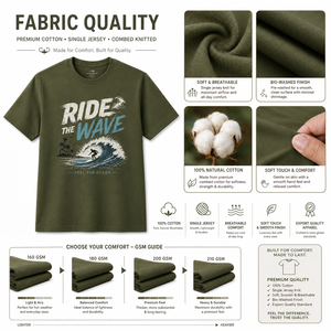 Camiseta de Manga Corta para Hombre, Color Verde Oliva, Cuello Redondo, Corte Regular, Estampado de Letras con Transferencia Térmica, Ropa Casual, 100% Algodón - Product Image 6