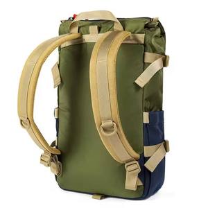 Green and Navy Flap Top Hiking <b>Backpack</b> Water Resistant Outdoor Daypack Casual Sports <b>Backpacks</b> - Product Image 3