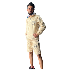 Conjuntos de Chándal Personalizados de Alta Calidad de Nylon y Poliéster de Secado Rápido con Bloques de Color, Estilo Urbano, con Sudadera con Capucha y Cremallera Tipo Tortuga, Pantalones Cortos y 2 Prendas de Abrigo para Hombre - Product Image 4