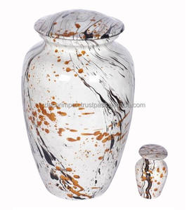 Urna de cremación de aleación clásica con remolino Orang veneciano exclusivo de venta rápida, urna de cremación de Metal con remolino azul veneciano de tamaño adulto - Product Image 1