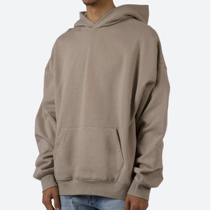 Sweat-shirts en molleton 100 % coton pour hommes, qualité supérieure, coupe classique, grandes tailles, tricotés, couleur unie, poche appliquée, fournis directement par l'usine - Product Image 1