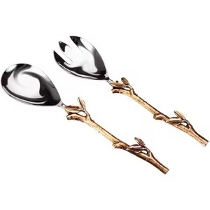 Exclusive Design Metal <b>Salad</b> <b>Server</b> Set Stainless Steel <b>Salad</b> Serving Spoon Fork Kitchen Dining Table Use - Product Image 3