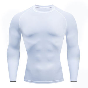 Vente en gros de rashguards à manches longues personnalisés avec impression et logo, pour hommes, à compression intégrale, pour BJJ - Product Image 2
