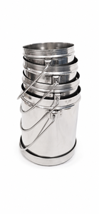DHEER INTERNATIONAL Stainless Steel Kadi Dabba 13x16 cm 4 Pcs <b>Set</b> Milk <b>Pot</b> <b>Set</b> Food Grade Kitchen Storage Manufacturer Exporter - Product Image 3