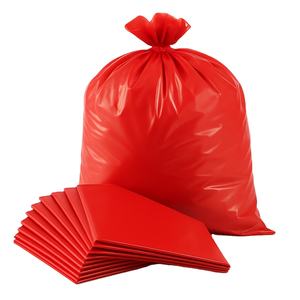 Sacs poubelles en plastique LDPE rouge recyclables épais de 55-60 gallons (42*46cm, 90 microns) pour cuisine, salle de bain et bureau - Vente en gros - Product Image 1