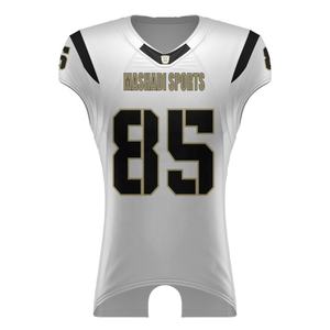 Sublimación Impreso Uniformes de fútbol juvenil Venta al por mayor Logotipo bordado Fútbol americano Acolchado Jersey Spandex Tela de poliéster - Product Image 6