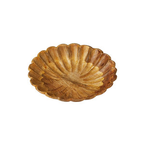 Formentera Boho ชามไม้แกะสลักขอบหอยเชลล์สำหรับตกแต่งบ้าน - Product Image 3