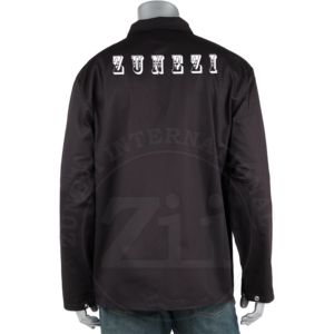 Chaqueta de Trabajo Negra ZUNEZI con Logotipo Estampado en la Espalda, Ropa de Seguridad, Chaqueta de Soldadura de Algodón FR, Ignífuga, con Respirador Industrial - Product Image 1