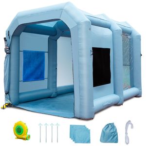 13x10x9ft <b>Inflatable</b> Spray Paint Booth with LED Lighting 950W High Powerful Blowers Air Filter Spray Booth Tent for <b>Car</b> Painting - Product Image 1