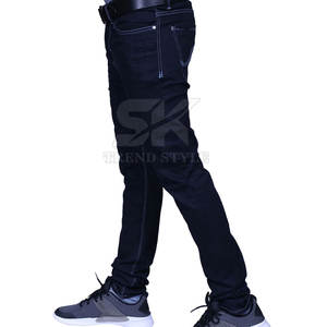 Pantalones de mezclilla para hombre, estilo nuevo, para uso en exteriores, lavados, de la mejor calidad, de color sólido, a precio económico. - Product Image 2