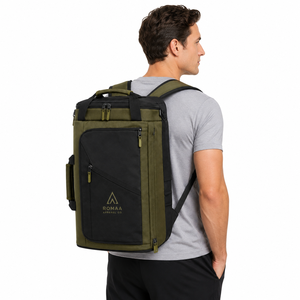 Bolsa de Viaje Convertible Personalizada Verde Oliva y Negra, Resistente al Agua, con Múltiples Bolsillos, para Fin de Semana o Deportes - Product Image 6