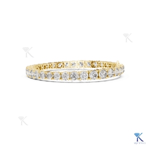 <b>Solid</b> <b>Gold</b> Filled Brilliant Cut Lab Grown Diamond Tennis Bracelet 14K Fine Unisex Luxury Bridal Jewelry Party Gift KRUP JEWELS - Product Image 6