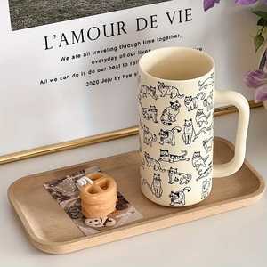 Taza de café de cerámica con diseño de corazones, resistente al calor, apta para lavavajillas, para uso doméstico. - Product Image 3